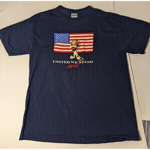 90's DARE Mens Vintage Keep Kids Off Drugs United We Stand Dark Blue T Shirt L